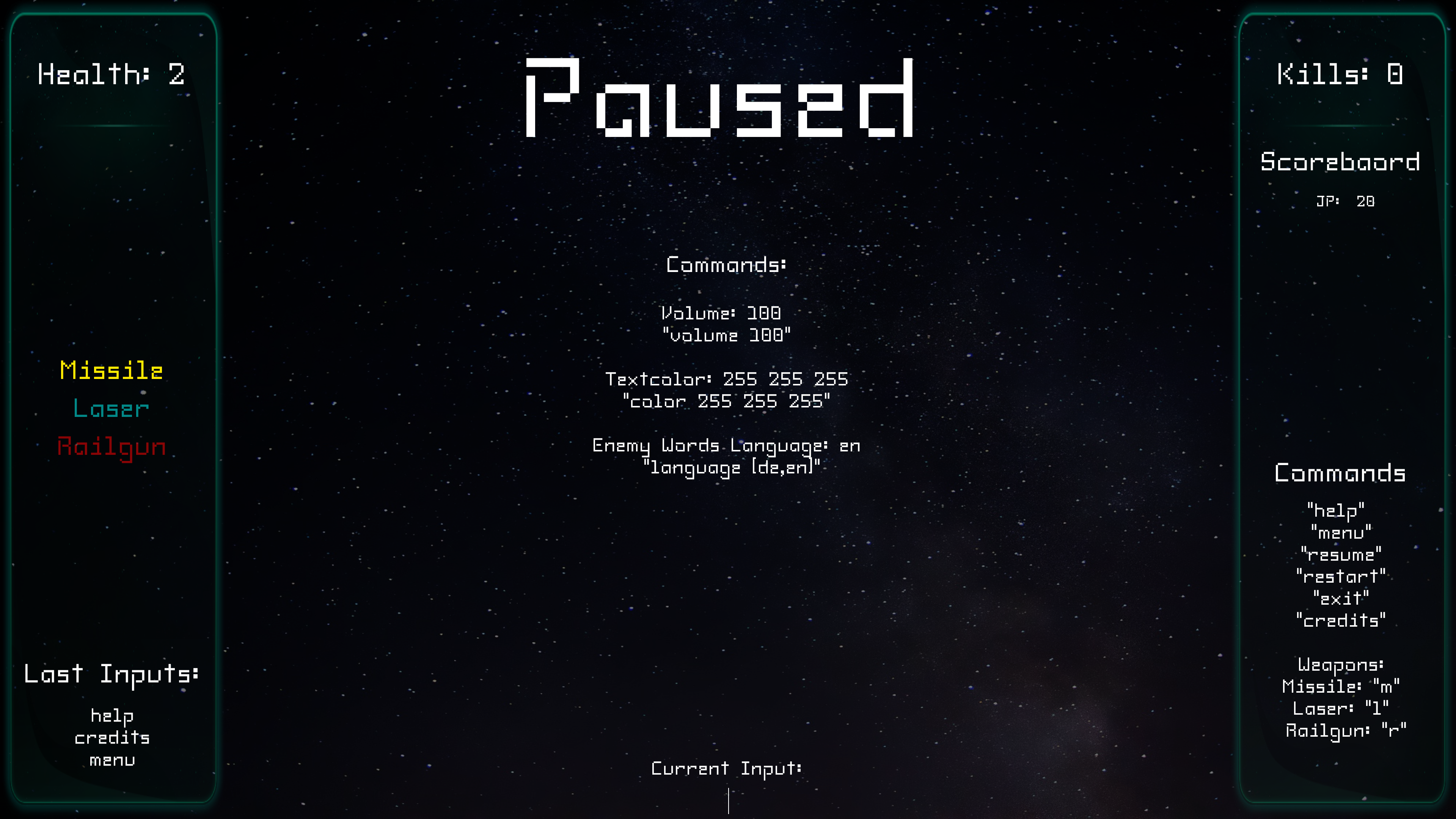 Write or Die — Menu screenshot